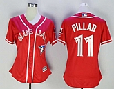Women Toronto Blue Jays #11 Kevin Pillar Red Alternate New Cool Base Jersey,baseball caps,new era cap wholesale,wholesale hats